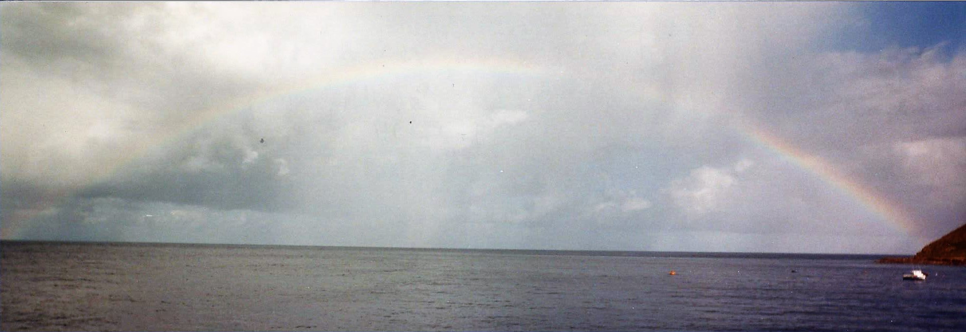 EDITED Sunrise rainbow over Saba Sept 22 1994