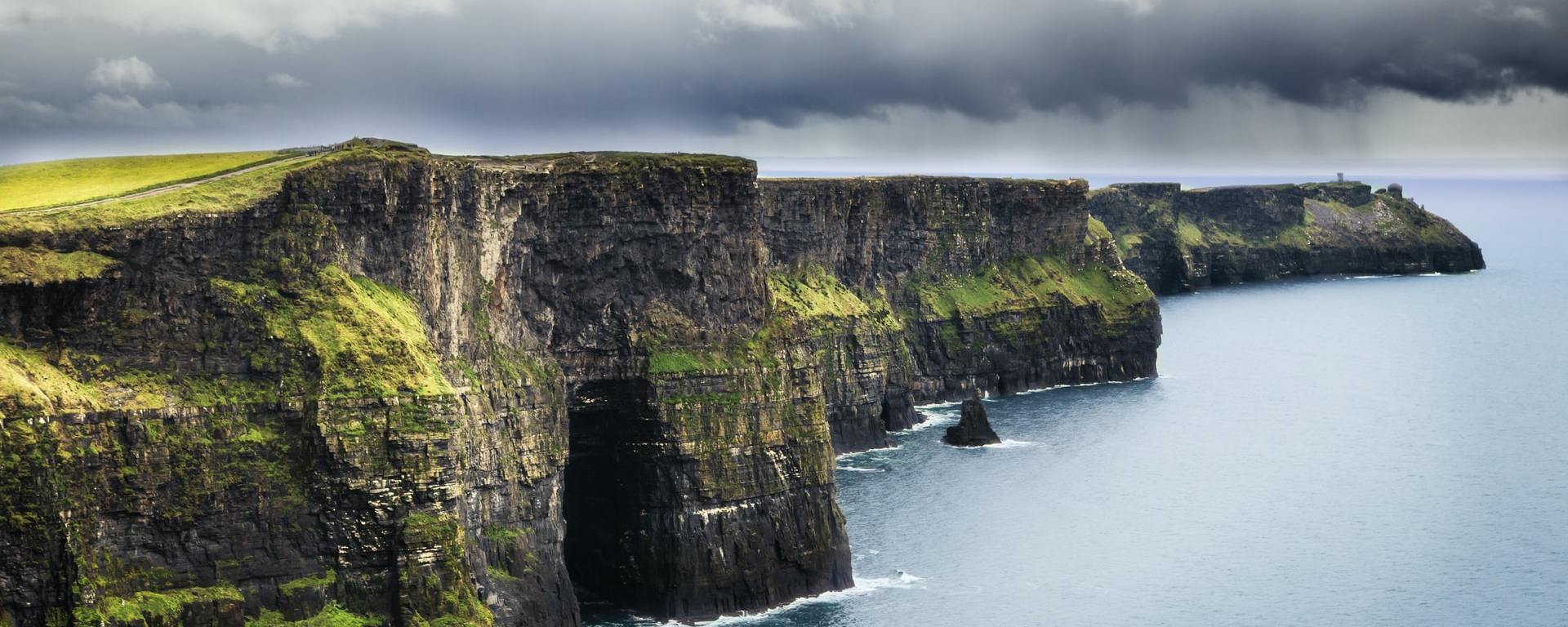 Steep cliffs along Irish seaside