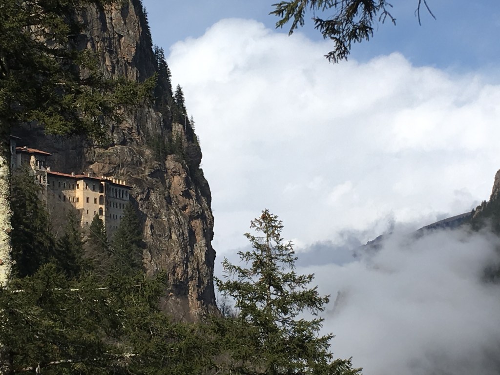 ancient cliff side monastery in Turkey