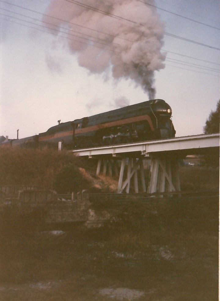 steam locomotive steaming up